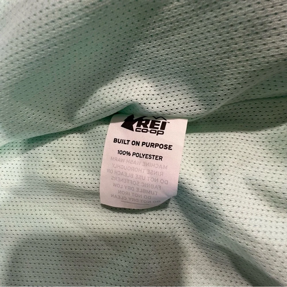 REI CO-OP Kids Medium 10-12 Groundbreaker Rain Wind Jacket hood green/grey light